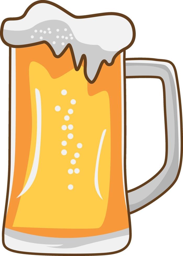 Beer glass, illustration, vector on a white background.