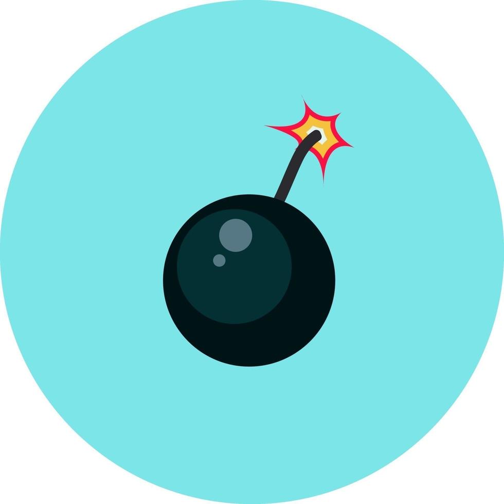 Black bomb, illustration, vector on a white background.