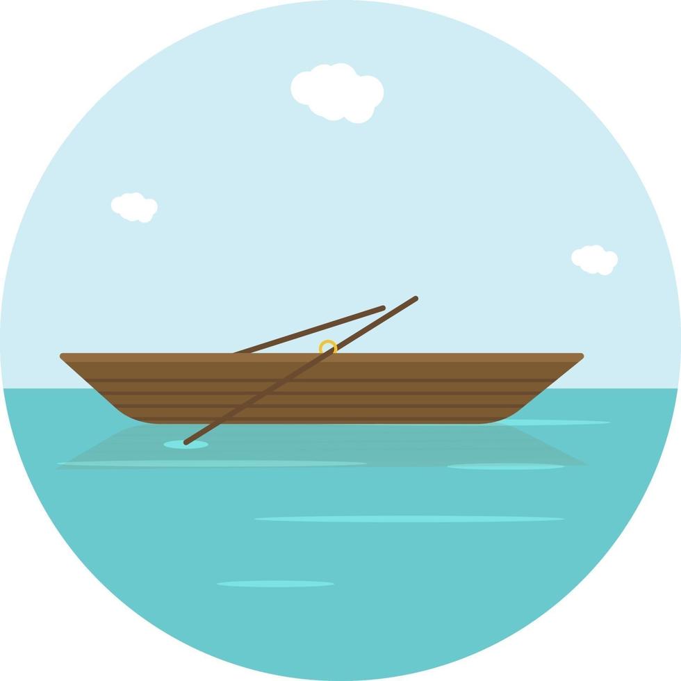 Small boat, illustration, vector on a white background.