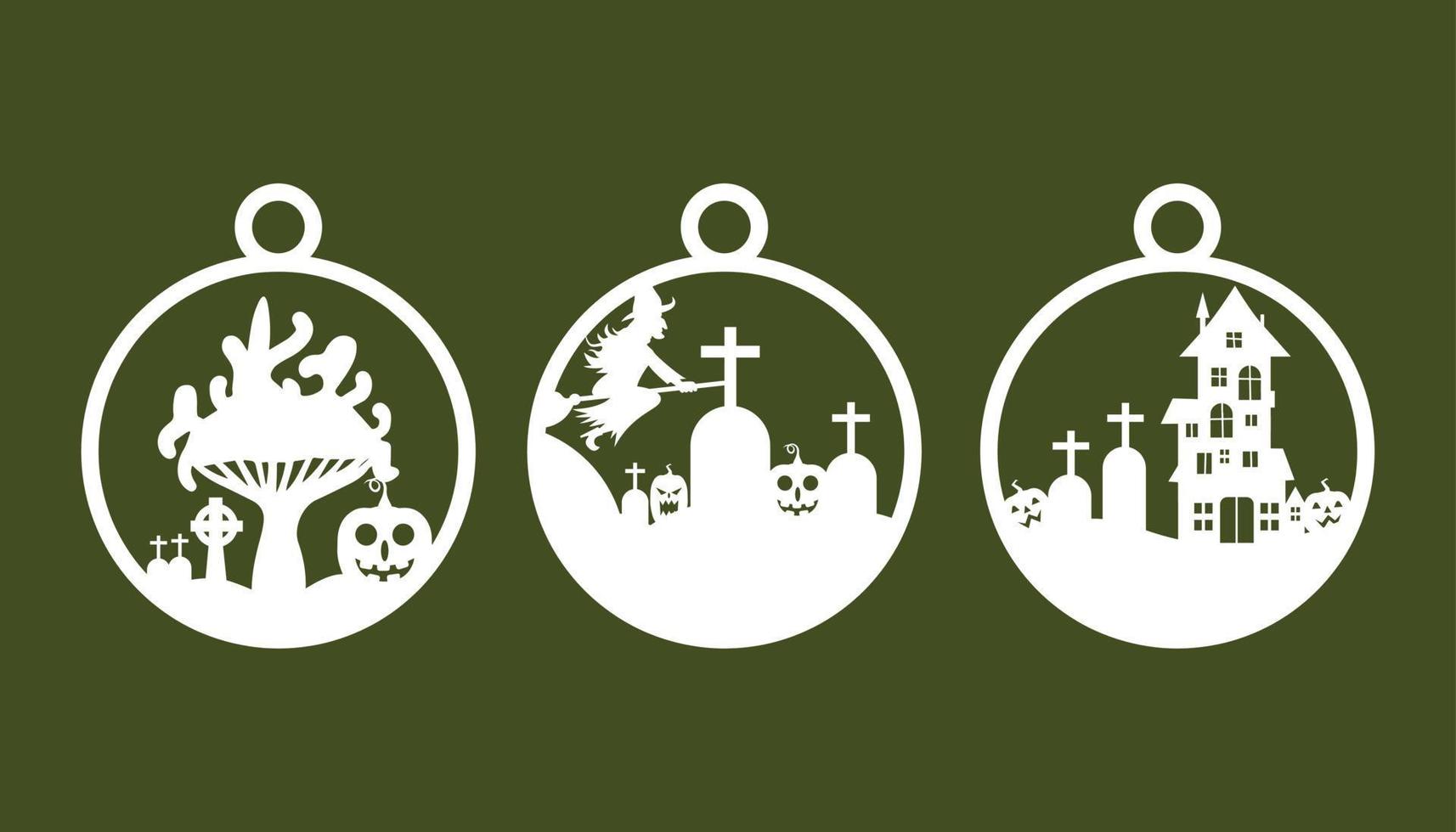 Halloween ornaments element vector set