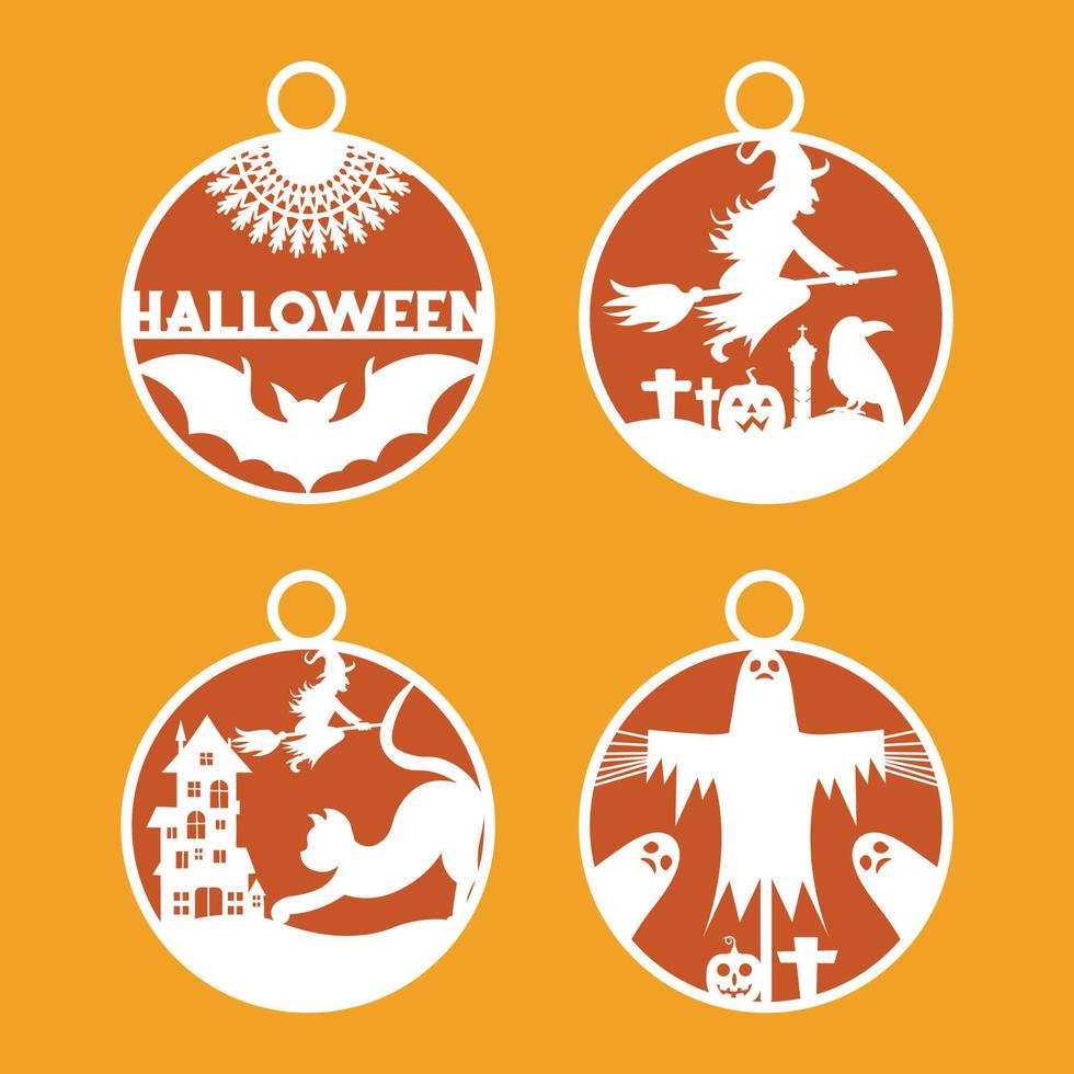 conjunto de vectores de elementos de adornos de halloween