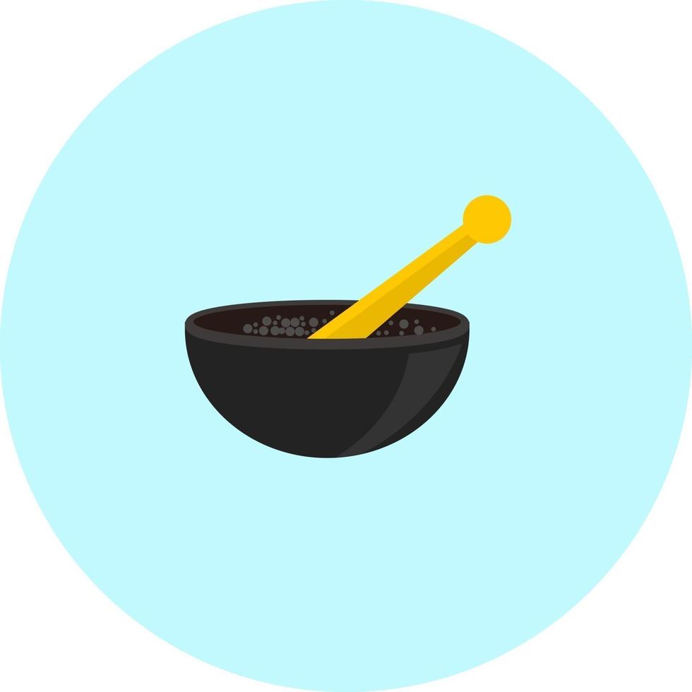 Black bowl, illustration, vector on a white background.