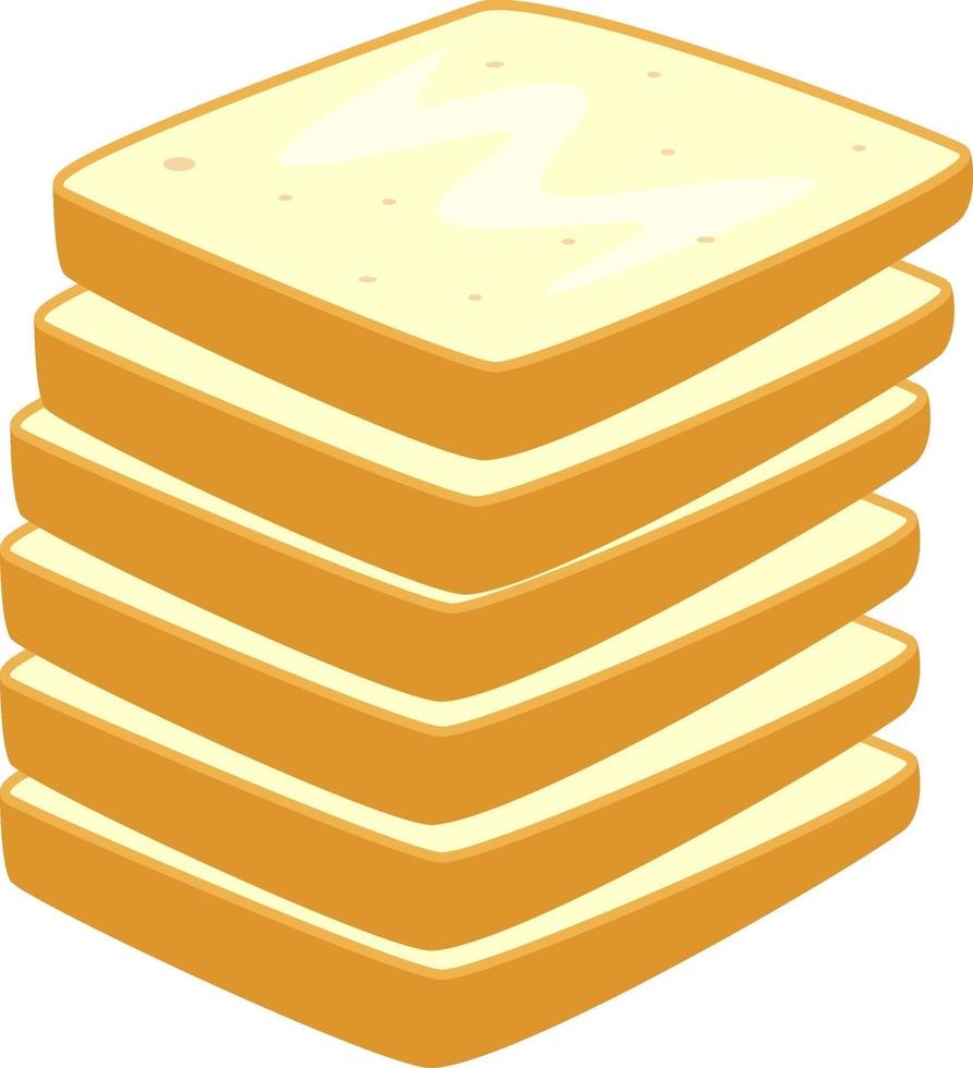 Stack of bread, illustration, vector on a white background.