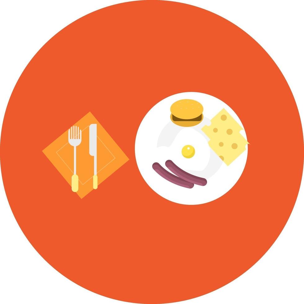 Big breakfast, illustration, vector on a white background.