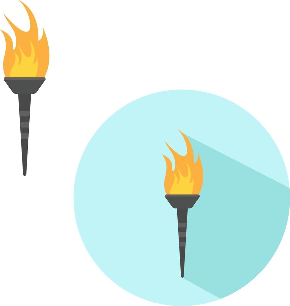 Burning torch, illustration, vector on a white background.