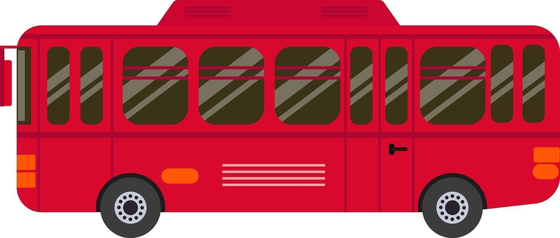 gran autobús rojo, ilustración, vector sobre fondo blanco.