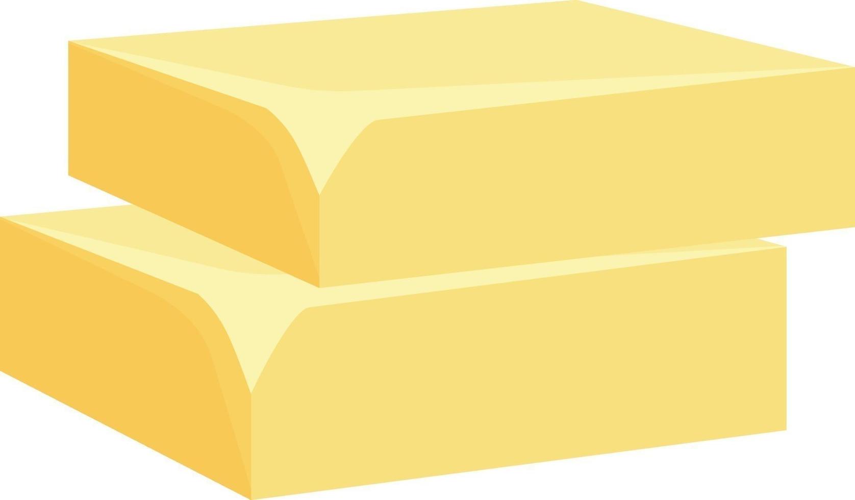 Two blocks of butter, illustration, vector on a white background.