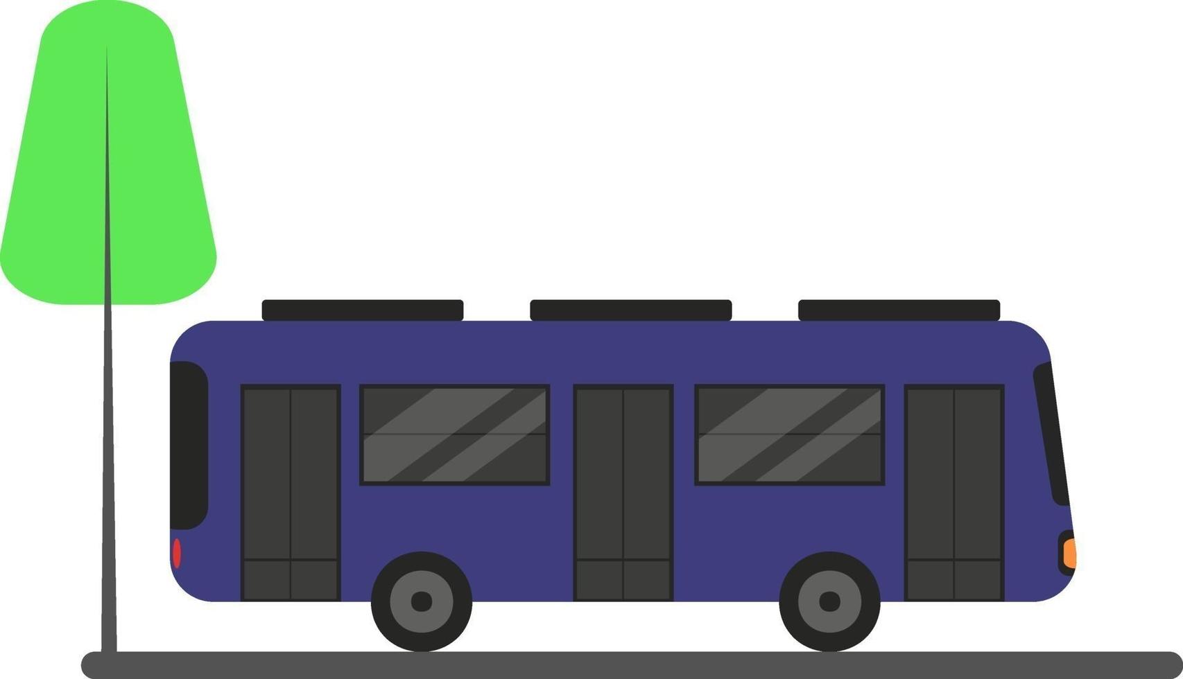 Purple bus, illustration, vector on a white background.