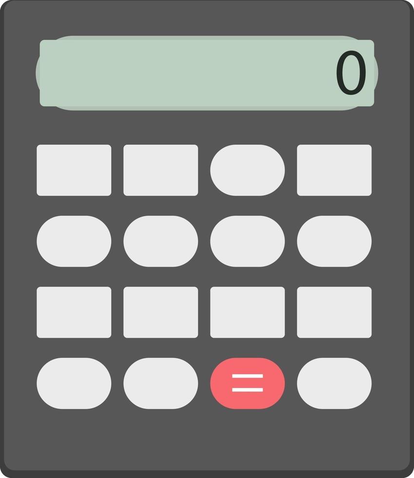 Small black calculator, illustration, vector on a white background.