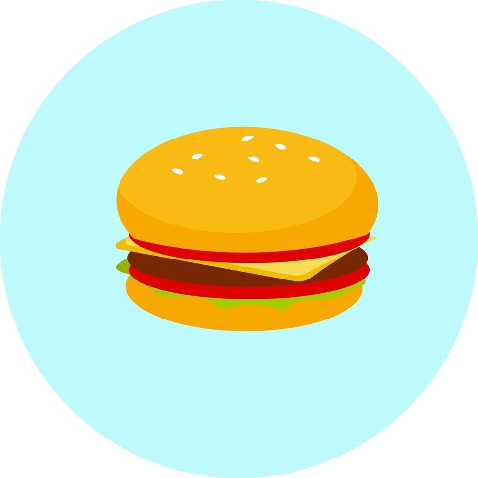 Small burger, illustration, vector on a white background.