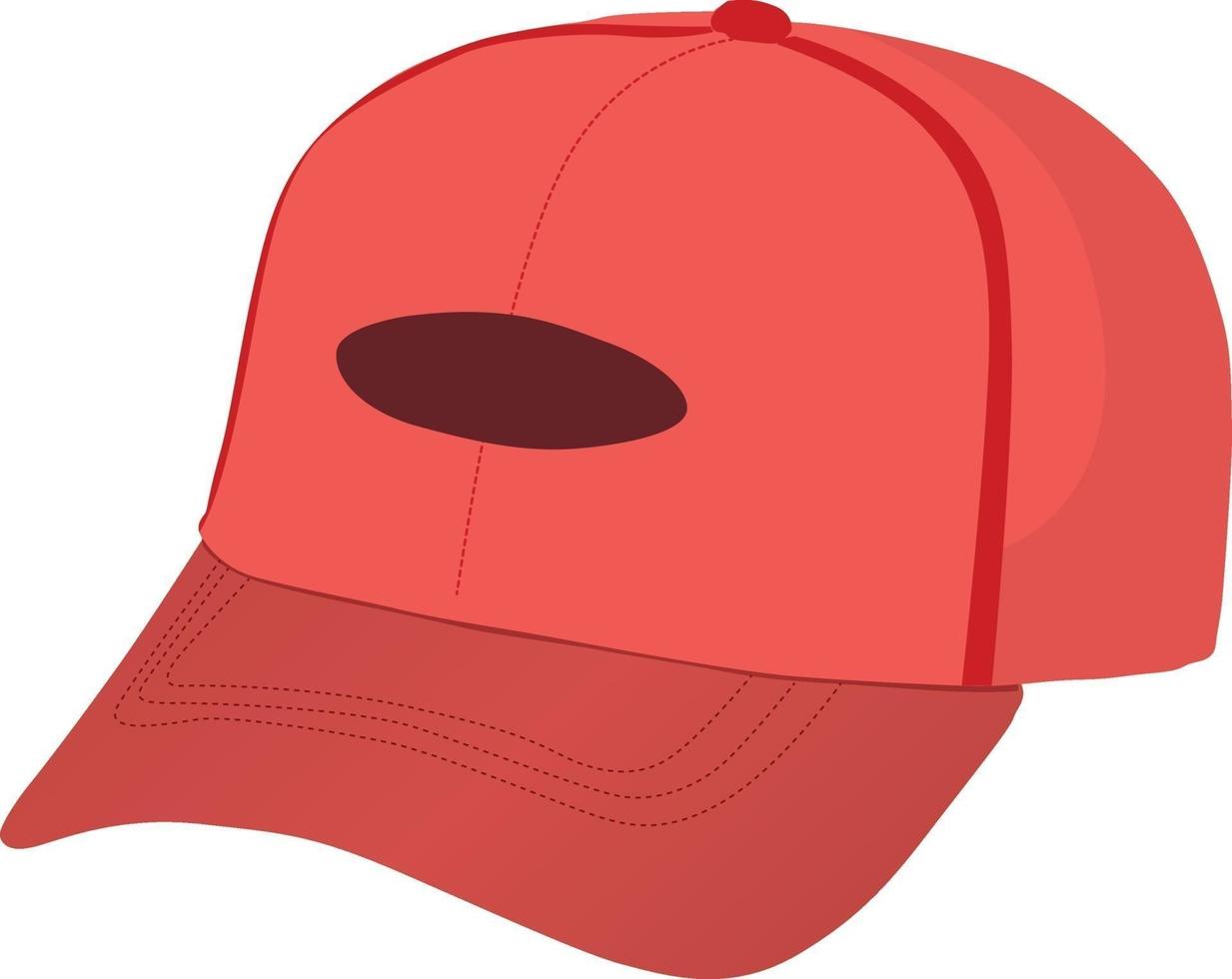 gorra roja, ilustración, vector sobre fondo blanco.