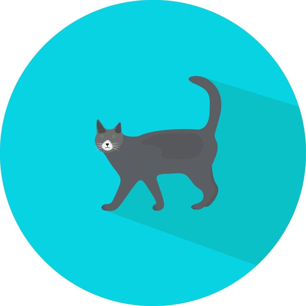 Grey cat, illustration, vector on a white background.