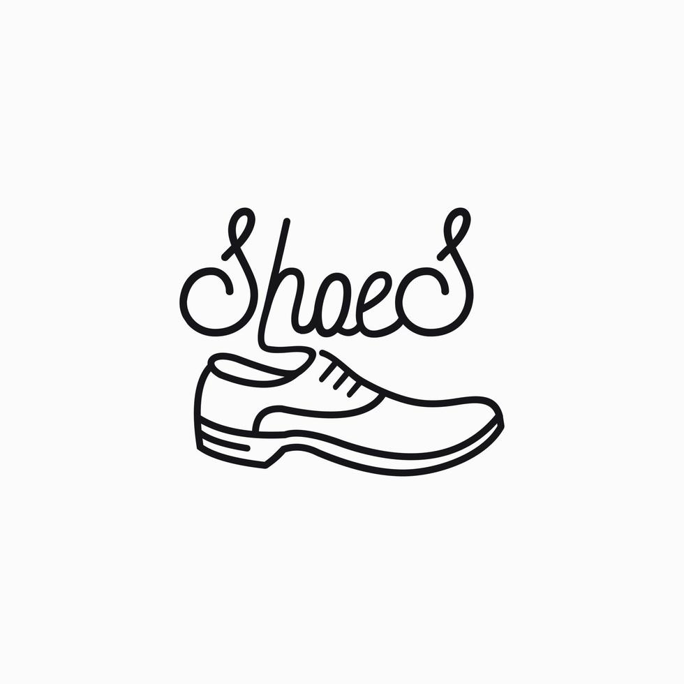 Shoes logo vector icon line illustration