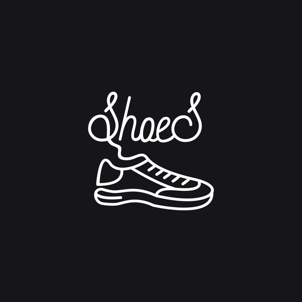 Shoes logo vector icon line illustration