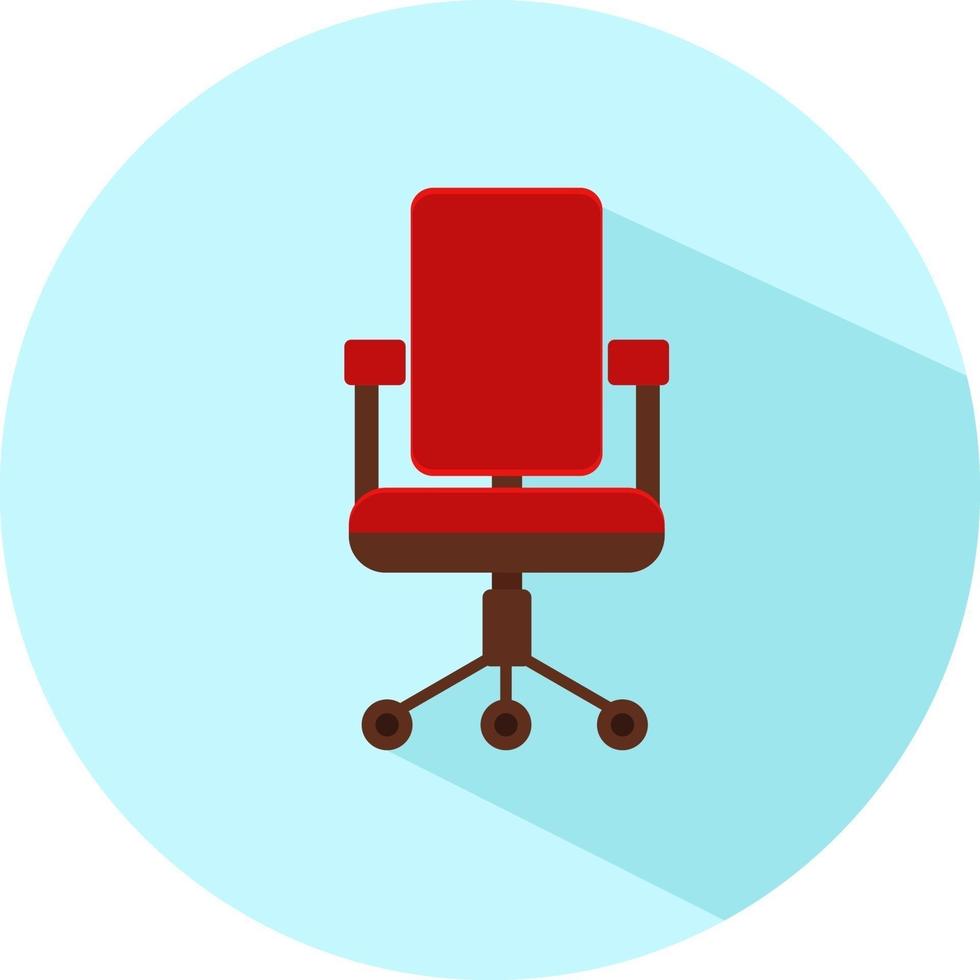 Red computer chair, illustration, vector on a white background.