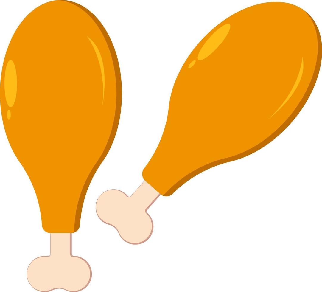 Chicken drums, illustration, vector on a white background.