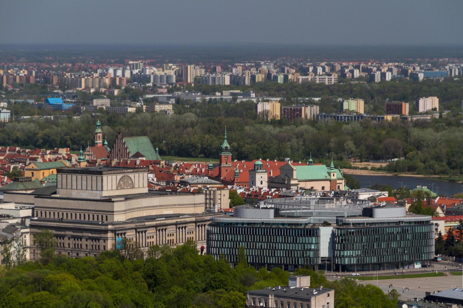 Warsaw skyline with warsaw towers photo