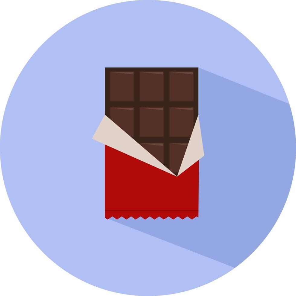 chocolate en un envoltorio, ilustración, vector sobre fondo blanco.