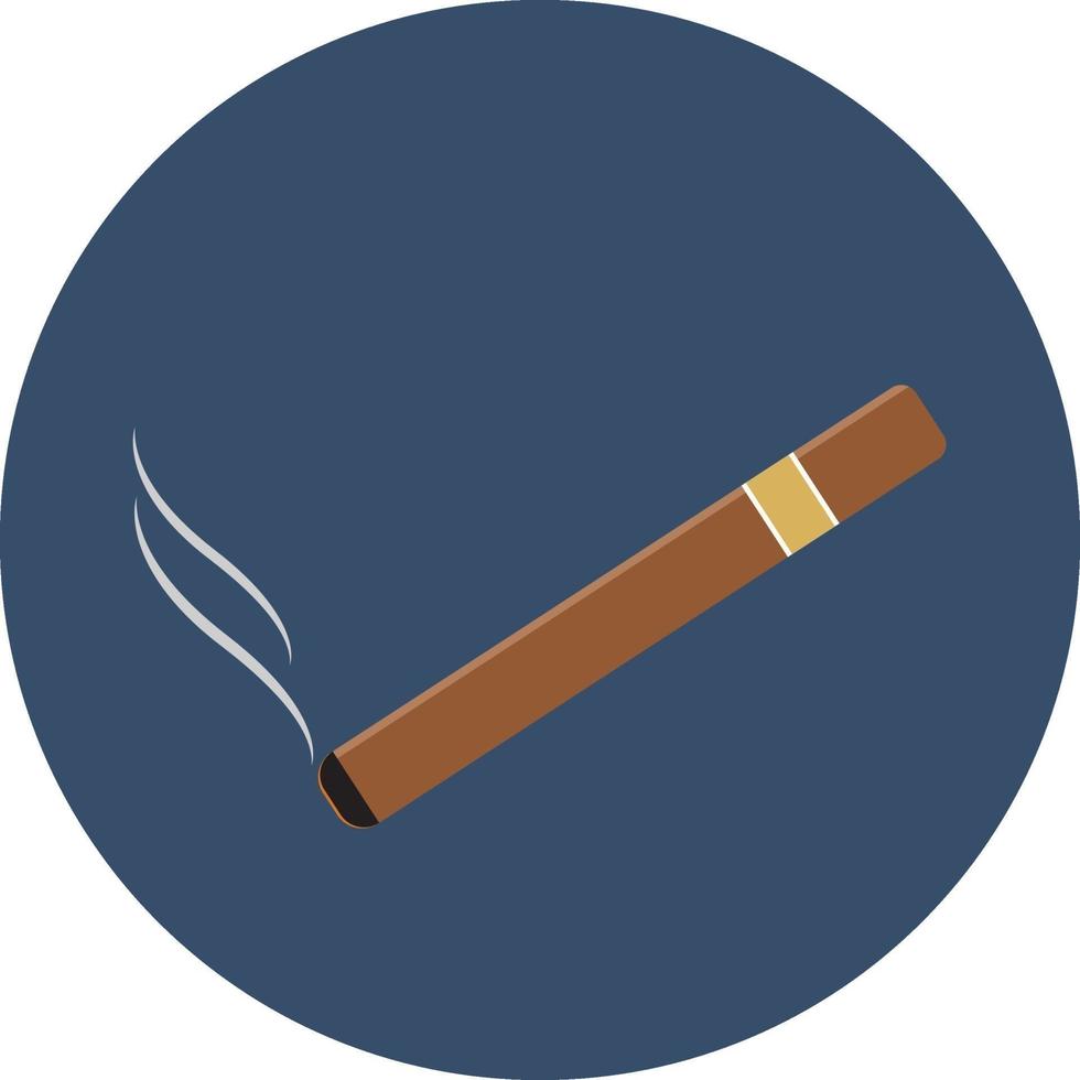 Gran cigarro marrón, ilustración, vector sobre fondo blanco.