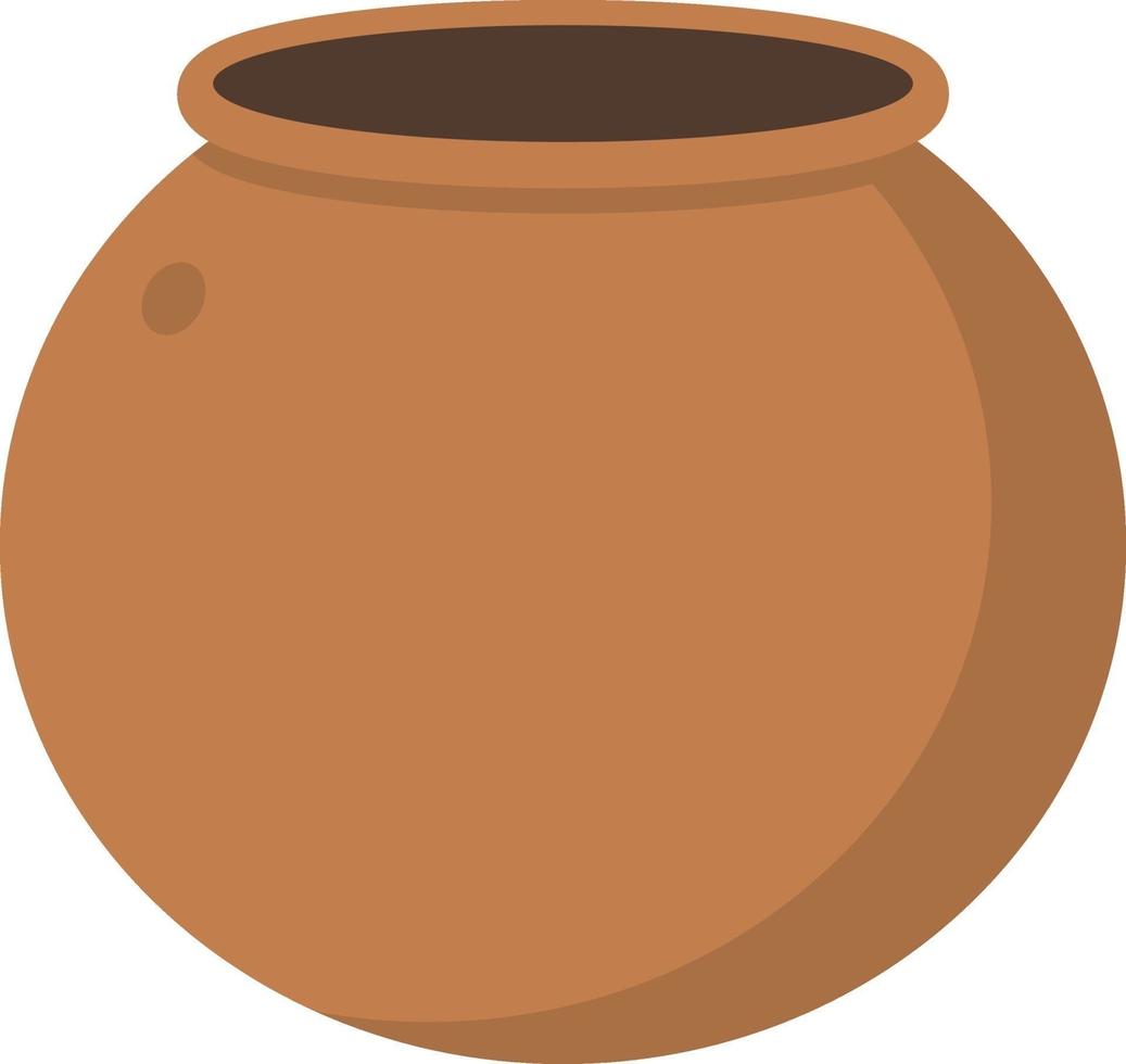 Clay pot, illustration, vector on a white background.