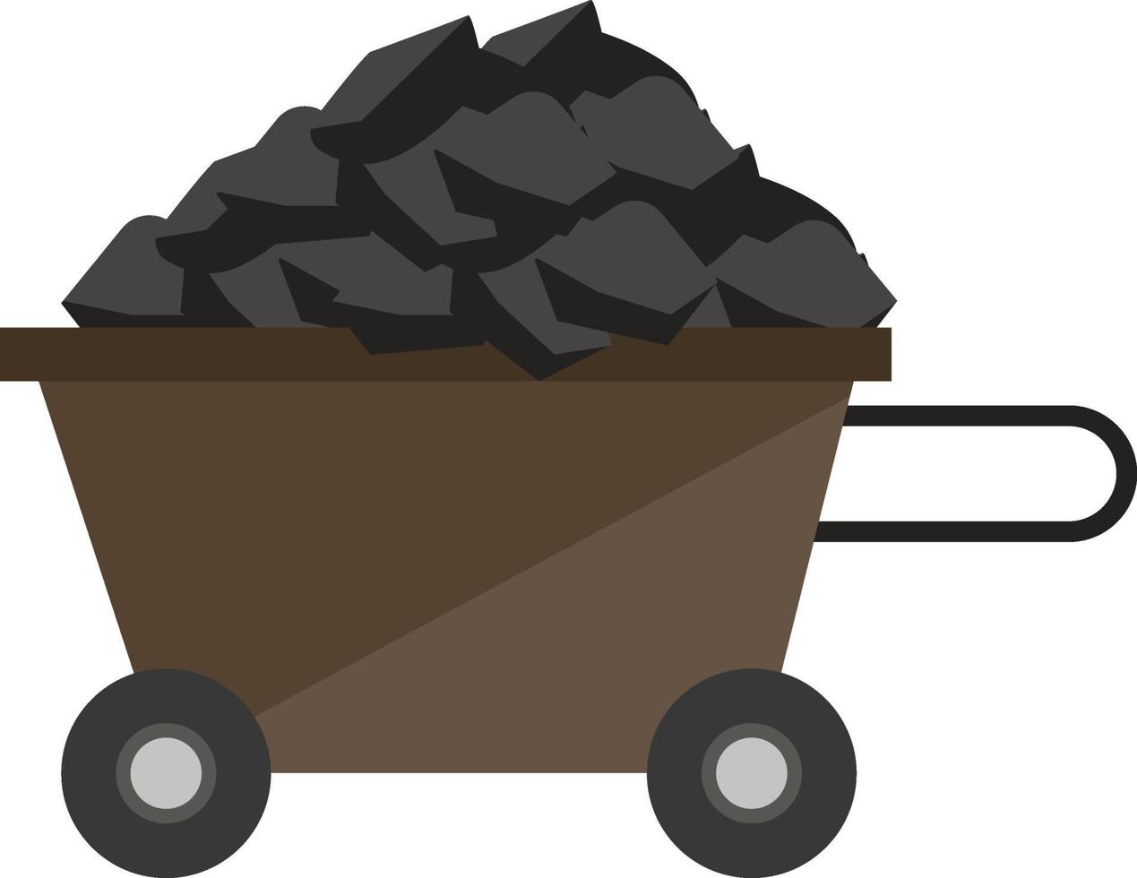 Coal trolley, illustration, vector on a white background.