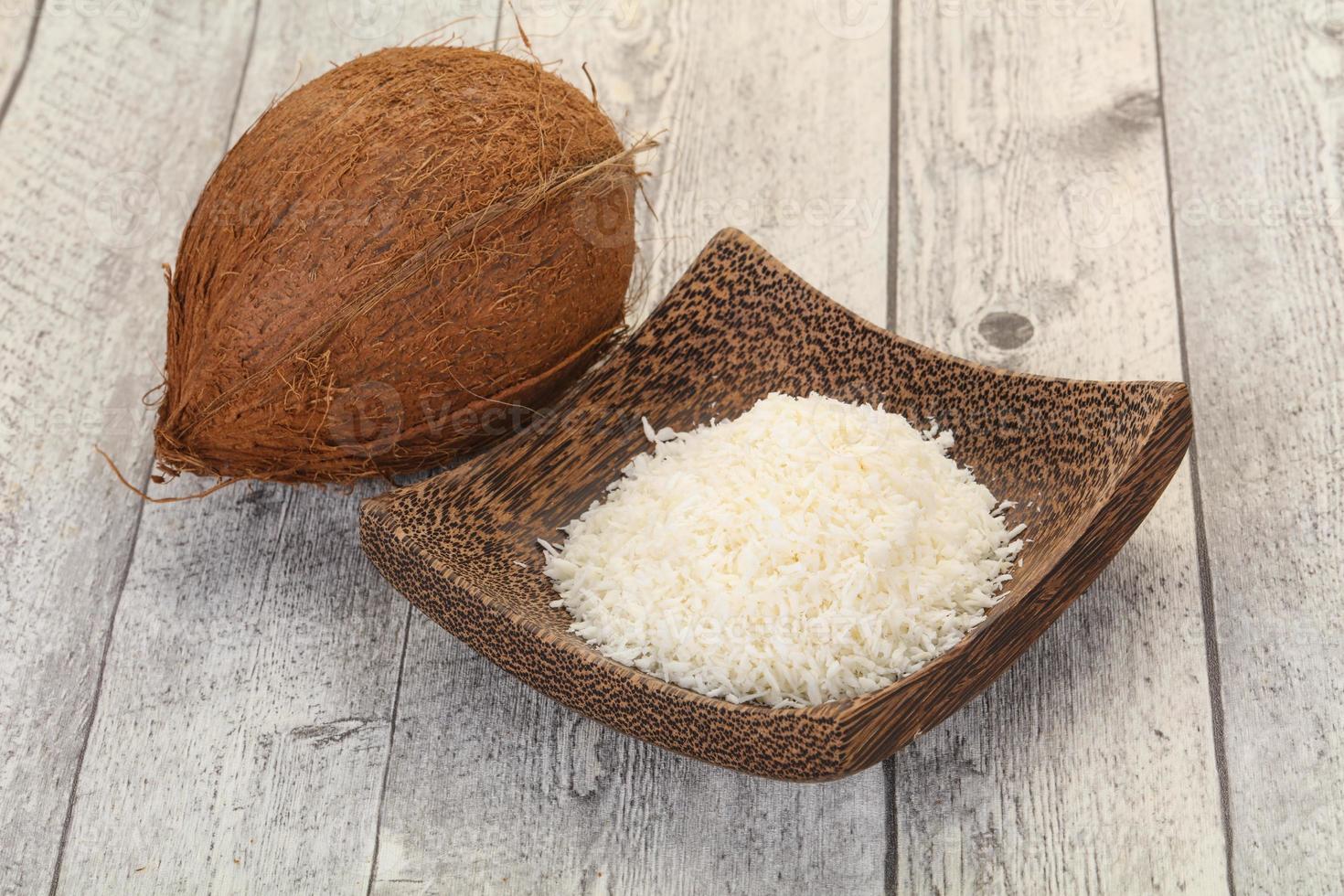 Coconut shredded chip with nut photo