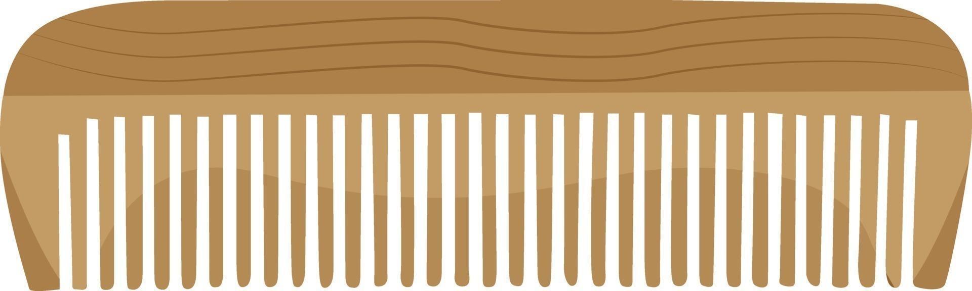 Wooden comb, illustration, vector on a white background.