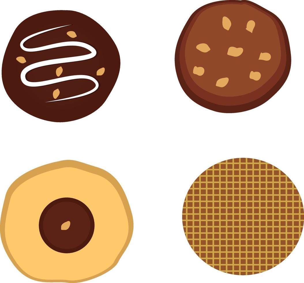 Sweet cookies, illustration, vector on a white background.