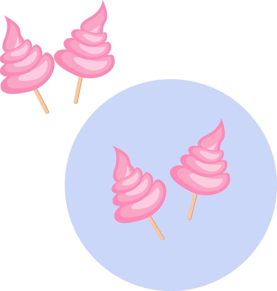 Cotton candy, illustration, vector on a white background.