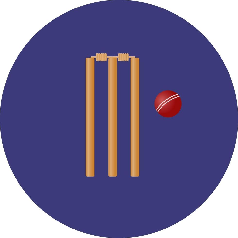Portillo de críquet, ilustración, vector sobre fondo blanco.