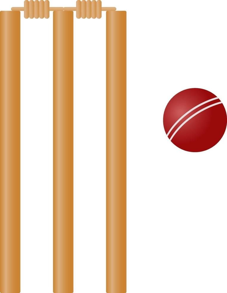 Portillo de críquet, ilustración, vector sobre fondo blanco.