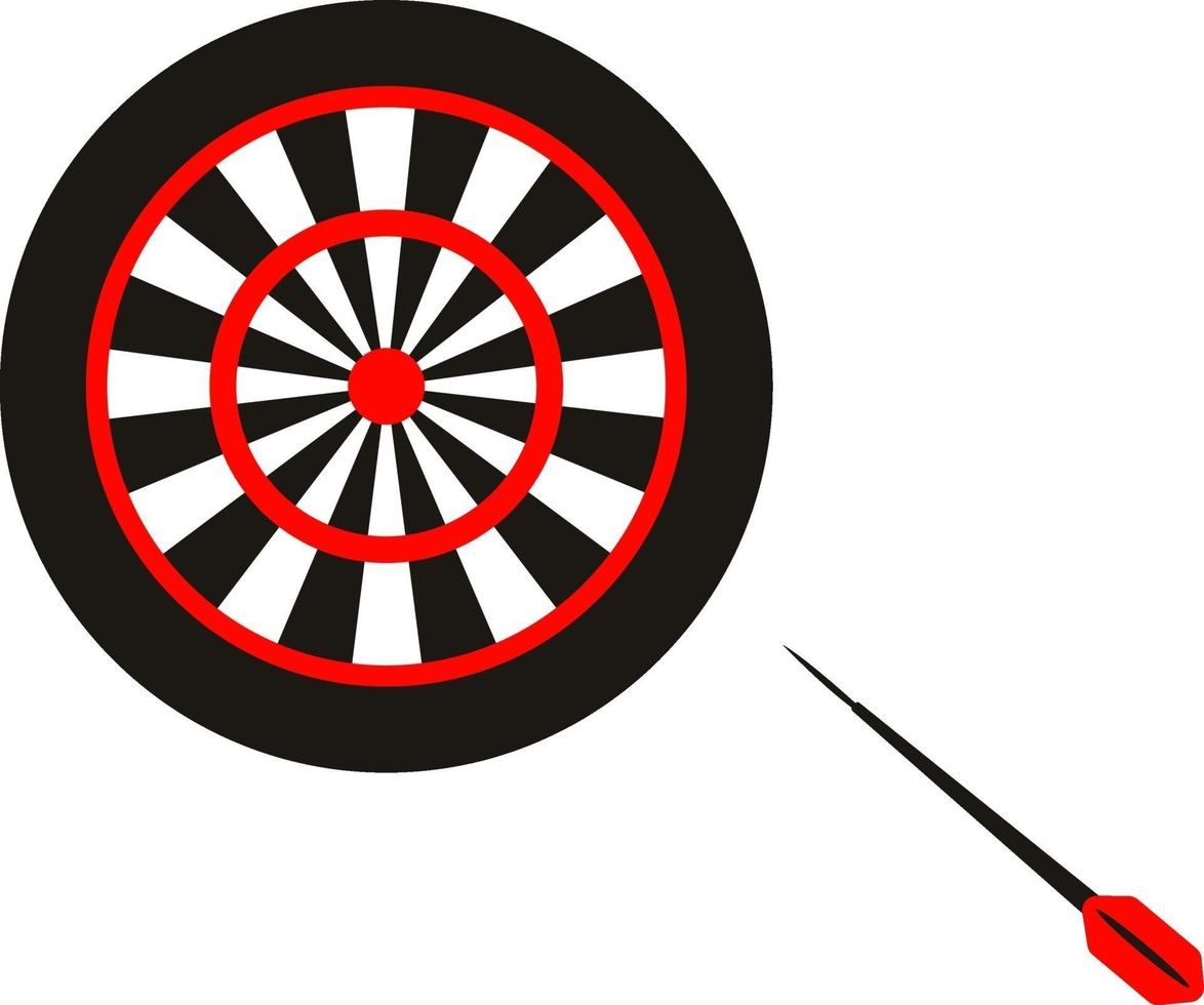 Flecha de dardo, ilustración, vector sobre fondo blanco.
