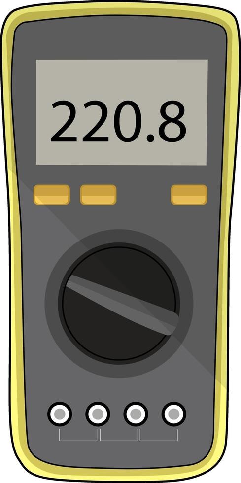 Digital multimeter, illustration, vector on a white background.