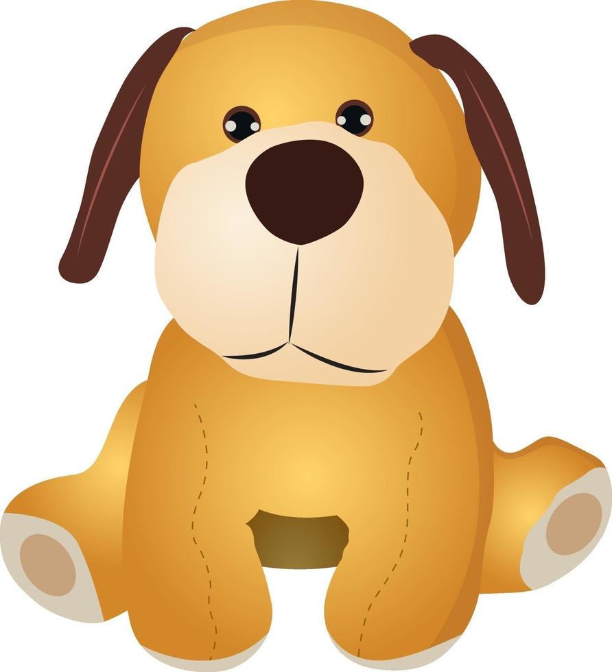 Stuffed dog, illustration, vector on a white background.