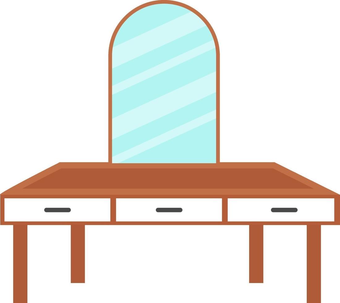 Dressing table, illustration, vector on a white background.