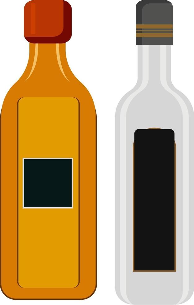 Alcohol drinks, illustration, vector on a white background.