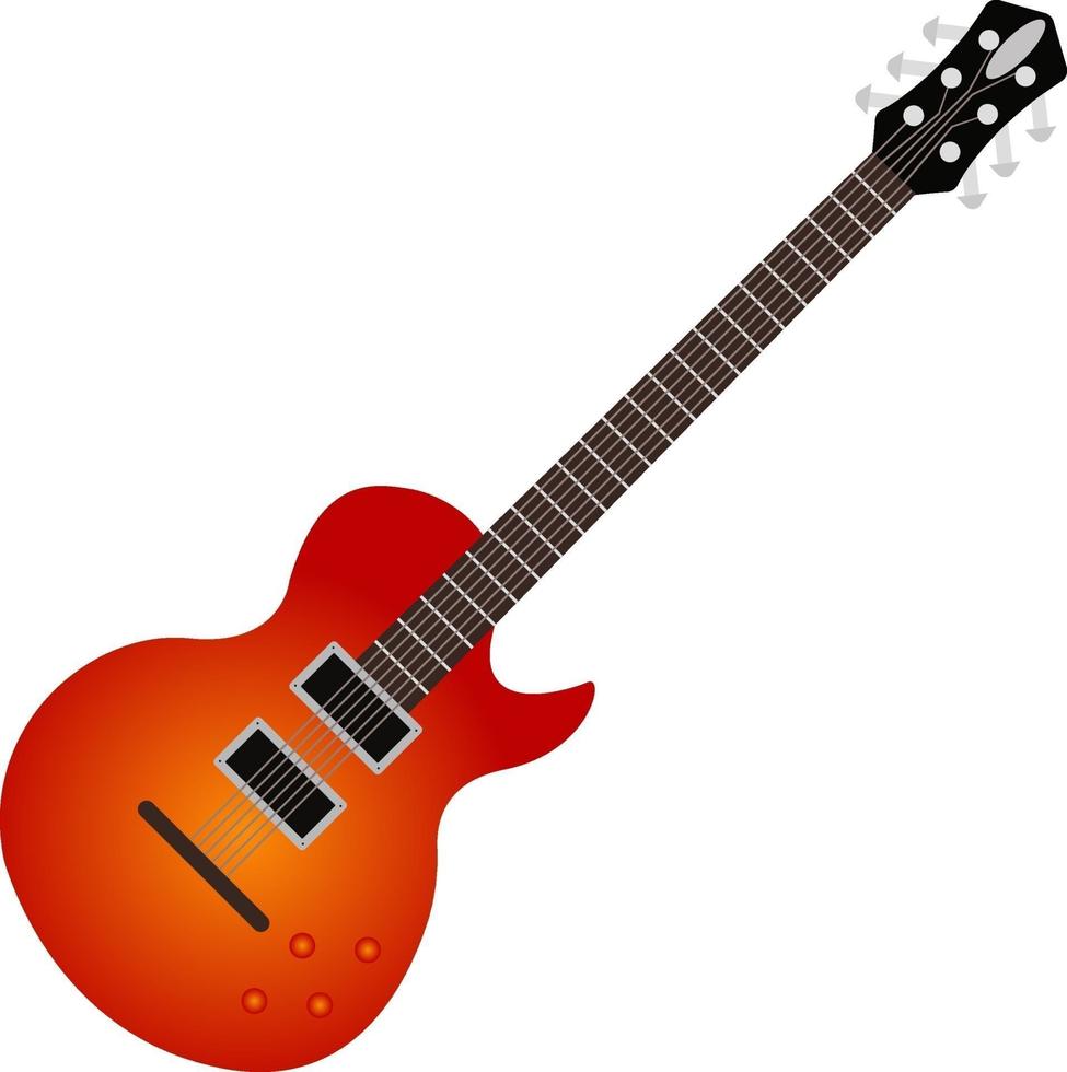 Electric Guitar, illustration, vector on a white background.