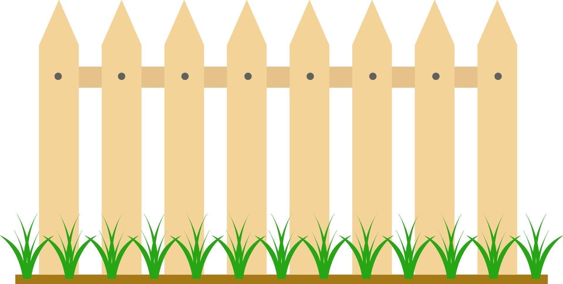Light brown fence, illustration, vector on a white background.