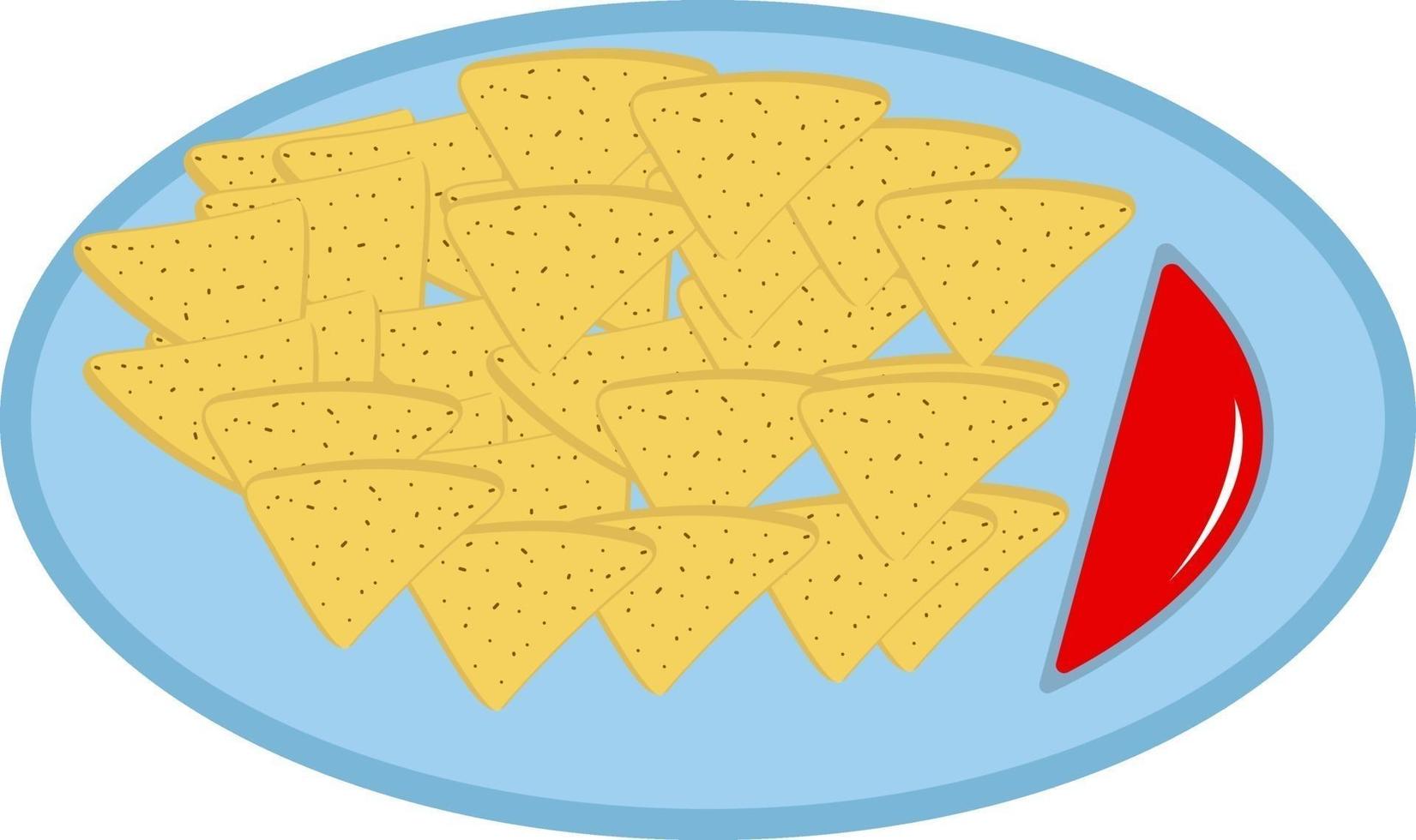comida rápida en un plato, ilustración, vector sobre un fondo blanco.