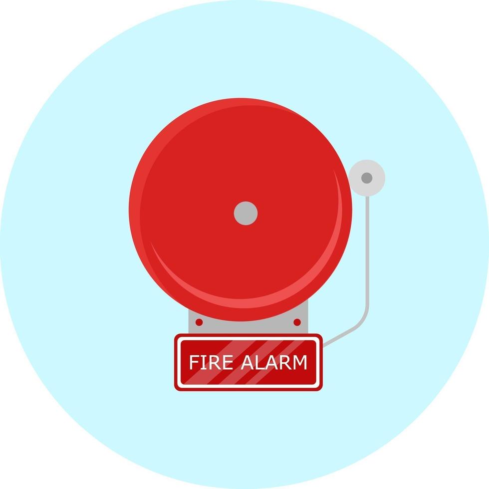 Red fire alarm, illustration, vector on a white background.