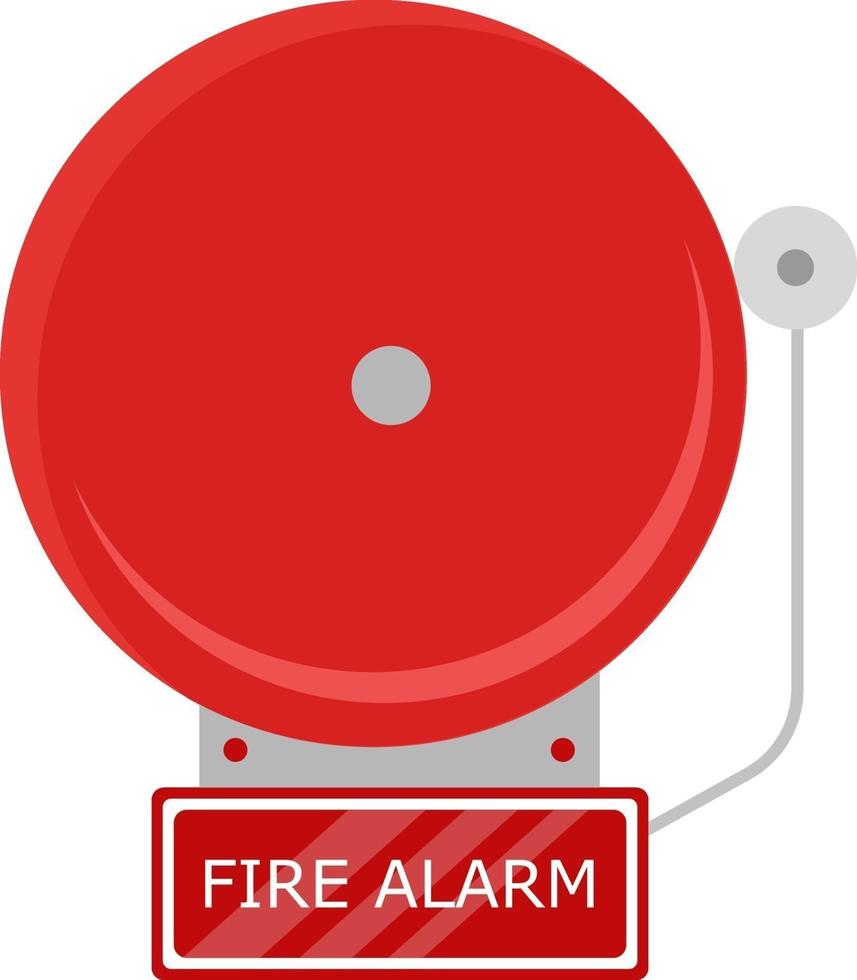 alarma de incendio roja, ilustración, vector sobre fondo blanco.