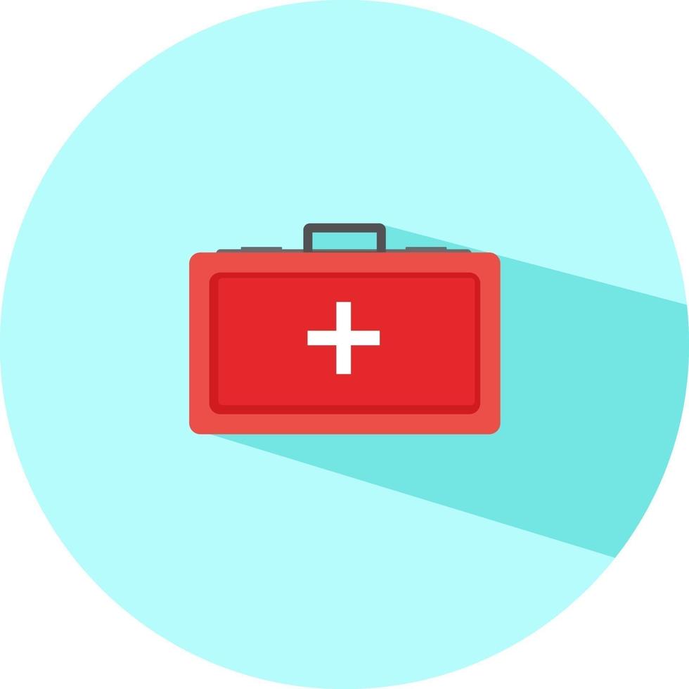 Red first aid, illustration, vector on a white background.