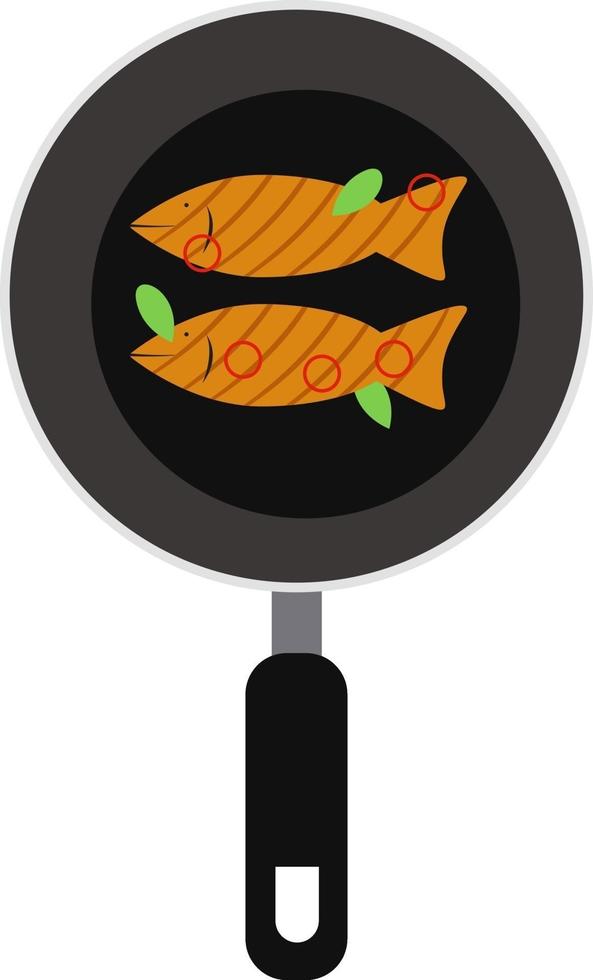 Fish fry, illustration, vector on a white background.