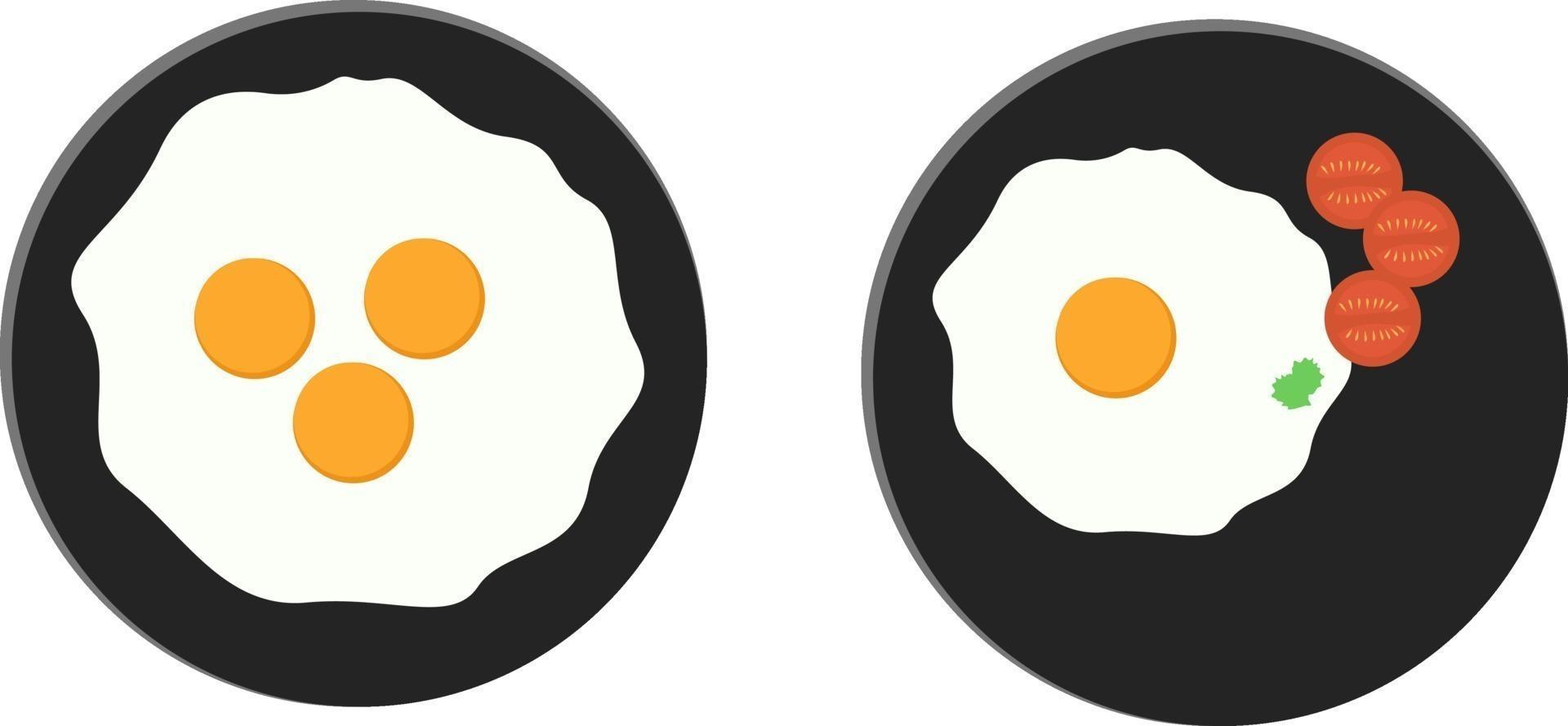 huevo frito, ilustración, vector sobre fondo blanco.