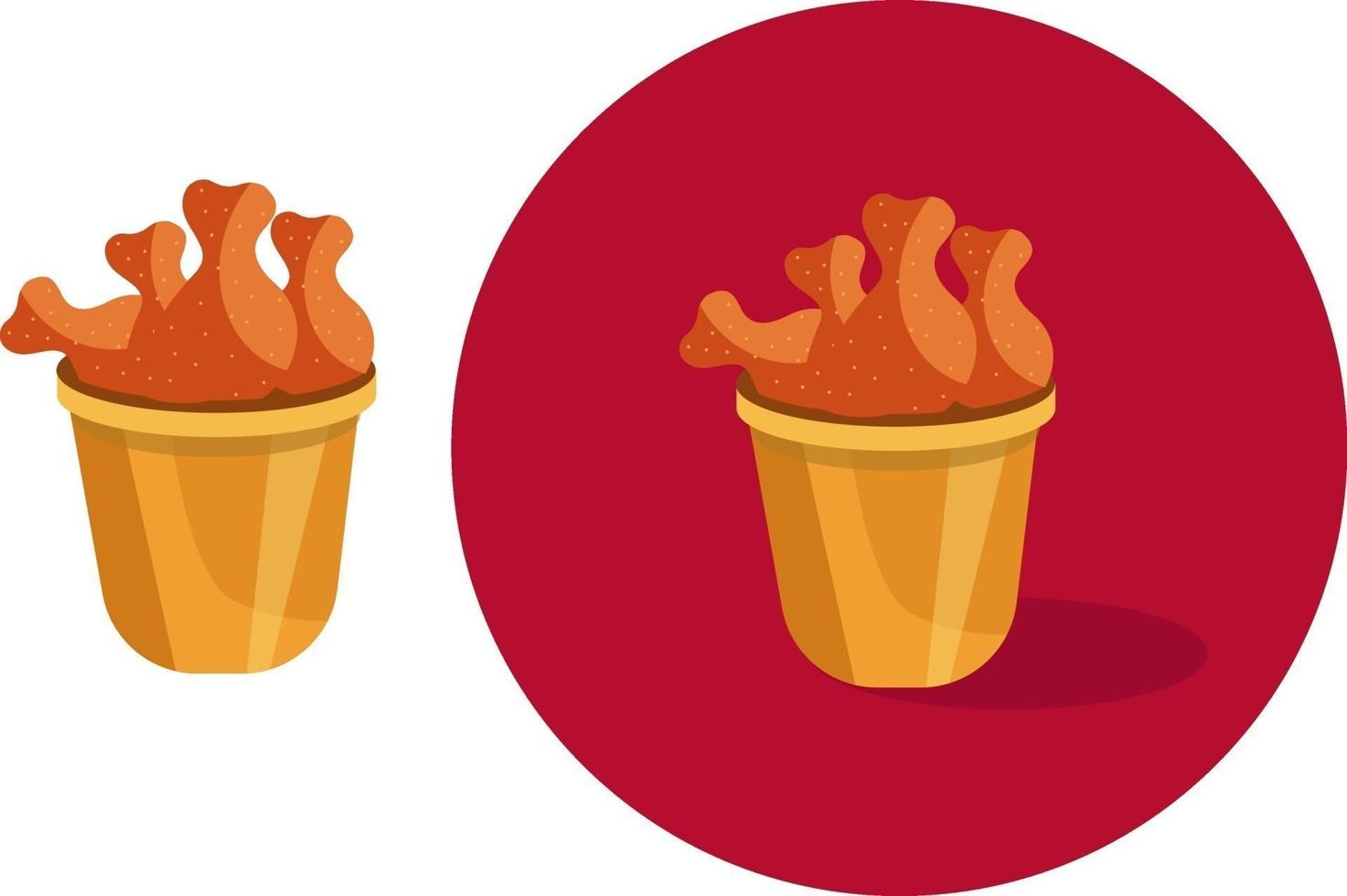 Fried chicken, illustration, vector on a white background.