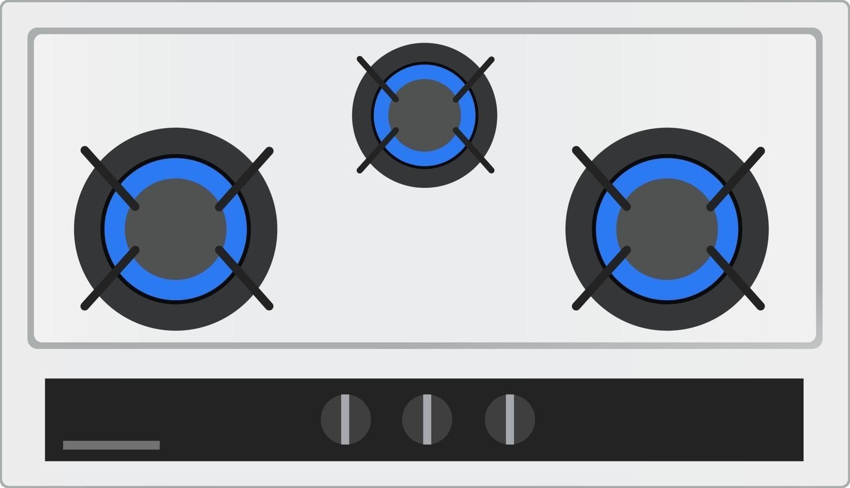 Gas stove, illustration, vector on a white background.