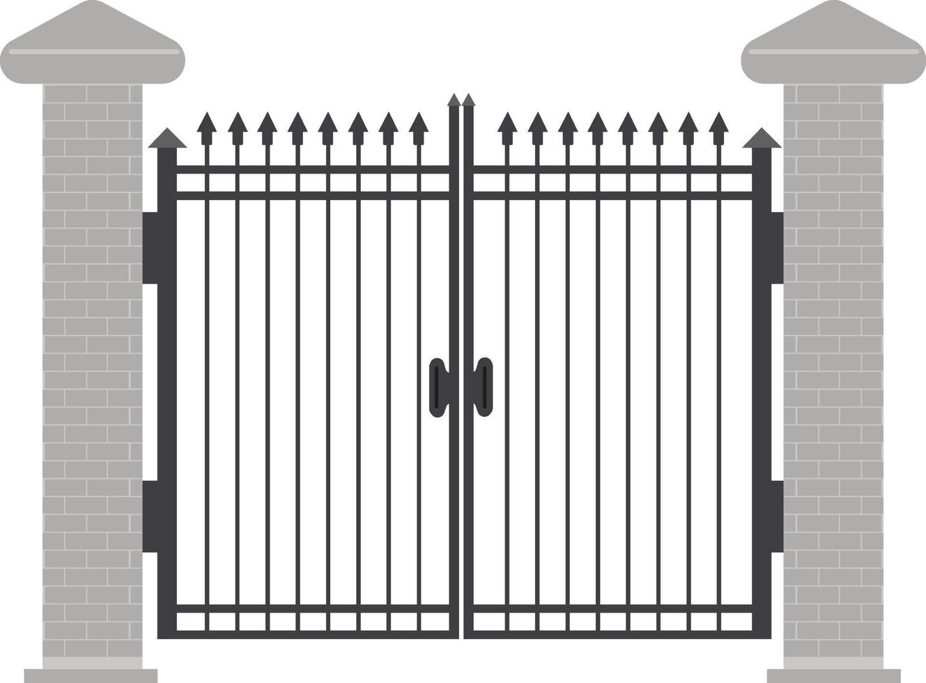 Metal gate, illustration, vector on a white background.