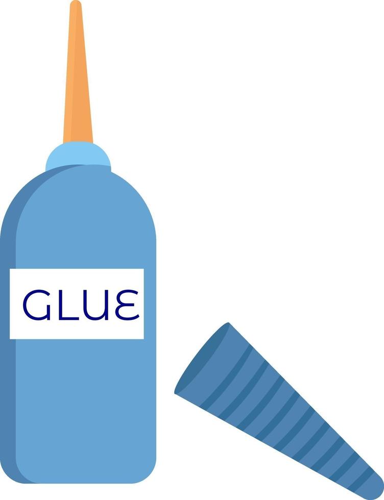 Glue in bottle, illustration, vector on a white background.