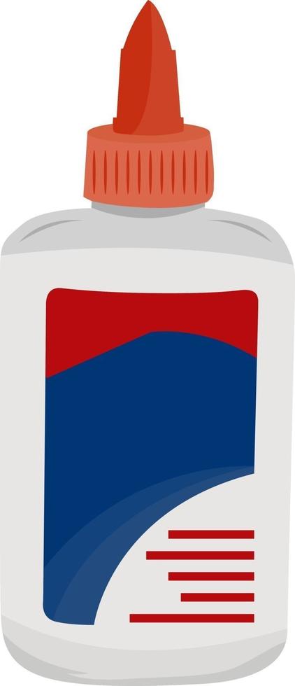 Pegamento en botella, ilustración, vector sobre fondo blanco.