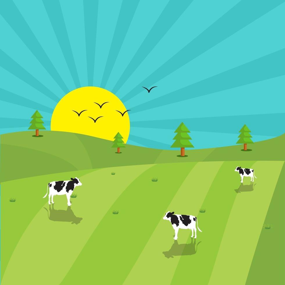 Green ground, illustration, vector on a white background.